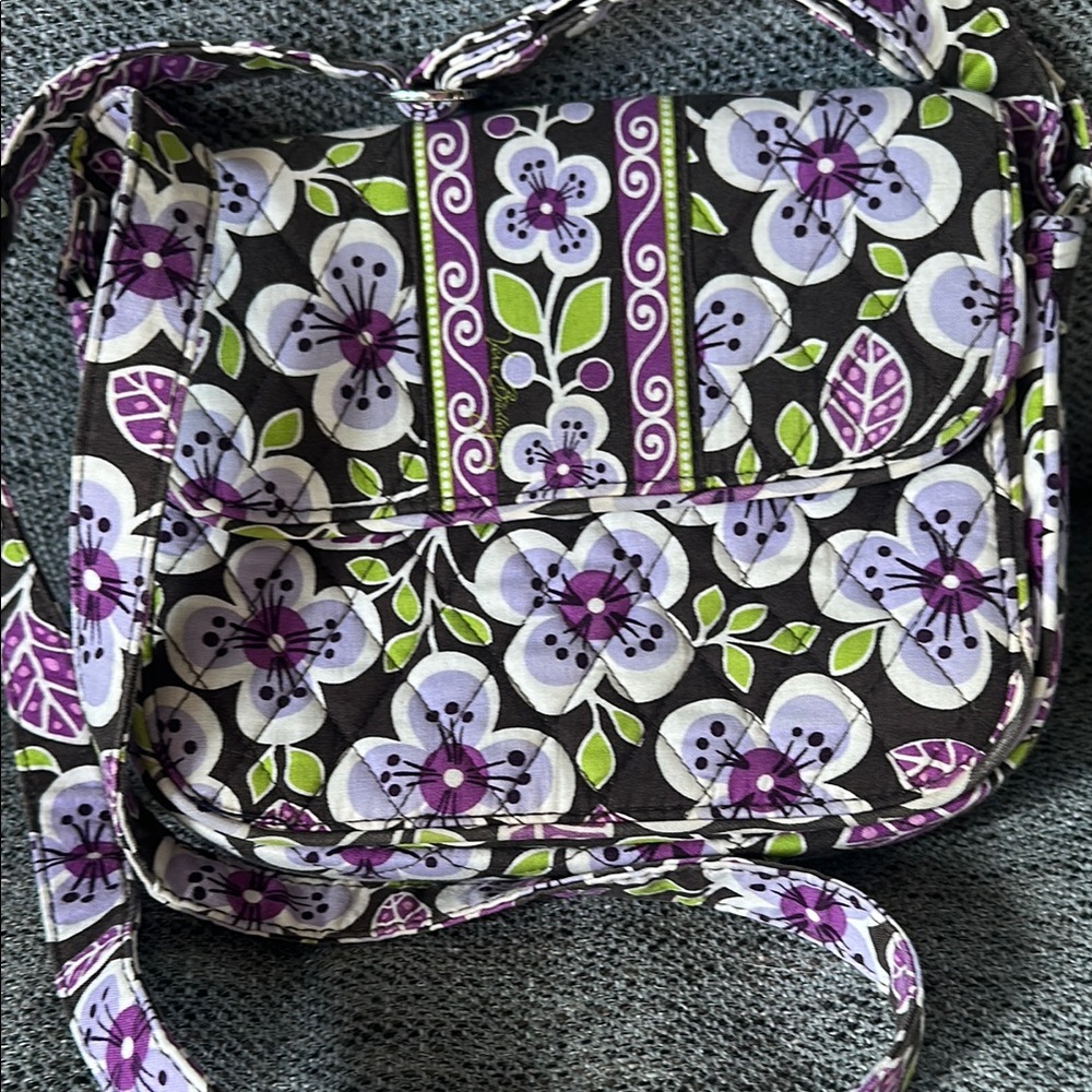 Vera Bradley Floral Crossbody Bag - Purple and Green